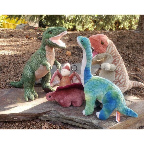 Dinosaur Plush Lot Aurora Jurassic World Dakin T Rex Velaciropter Brontosaurus